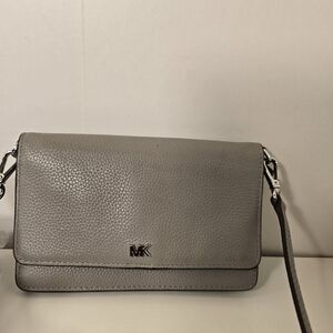 Michael Kors Gray Leather Crossbody Bag